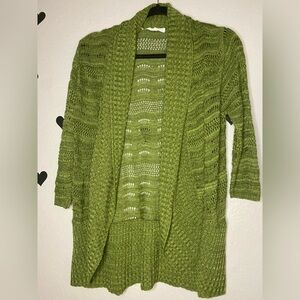 A Knitch Above Olive Open-Front Sweater